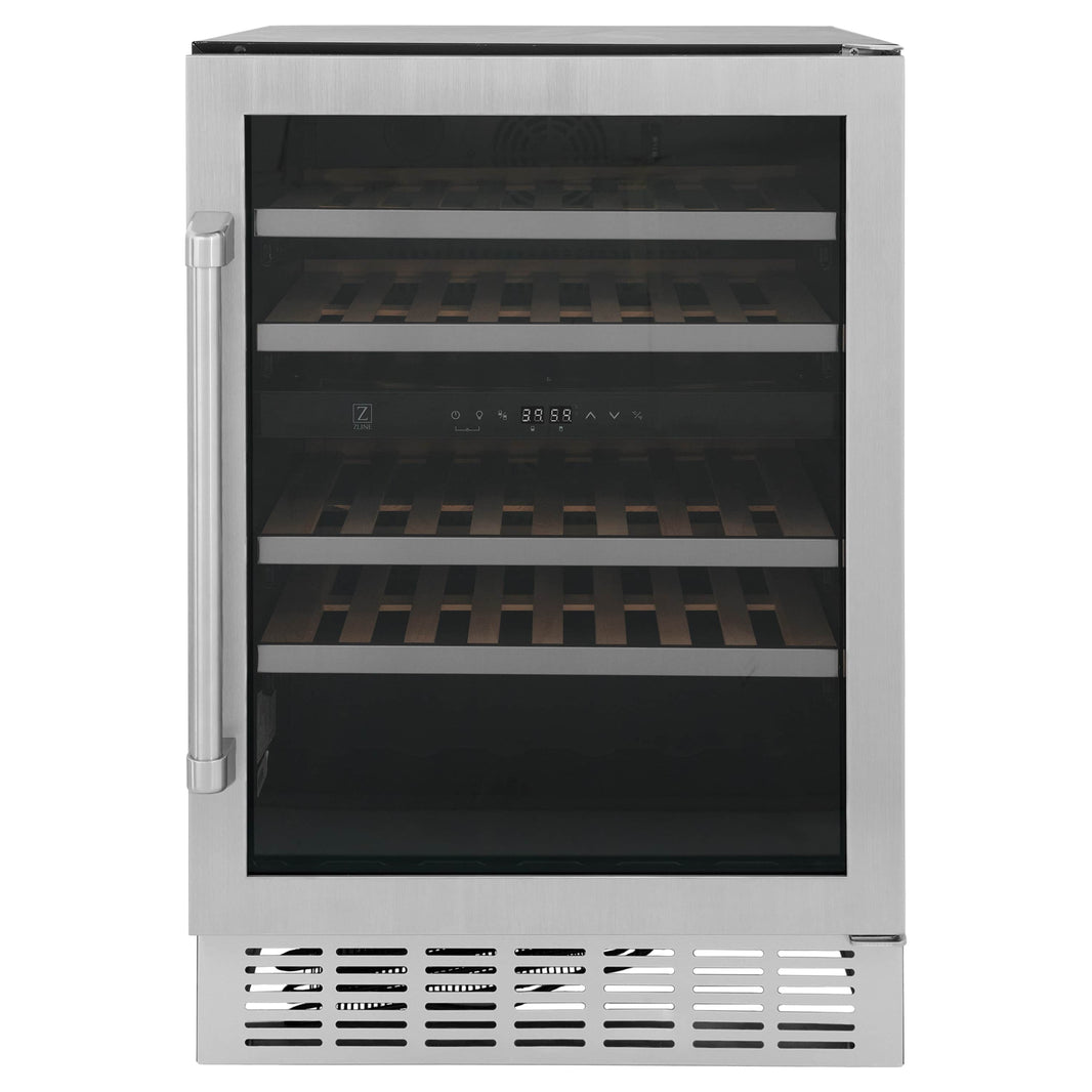 ZLINE 24-Inch Monument Dual Zone 44-Bottle Wine Cooler in Stainless Steel (RWV-UD-24)