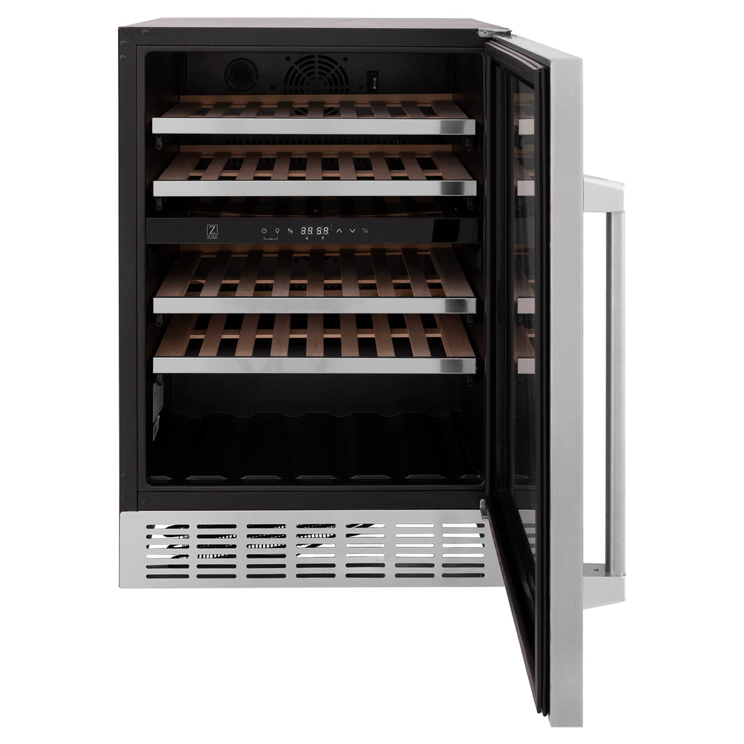 ZLINE 24-Inch Monument Dual Zone 44-Bottle Wine Cooler in Stainless Steel (RWV-UD-24)