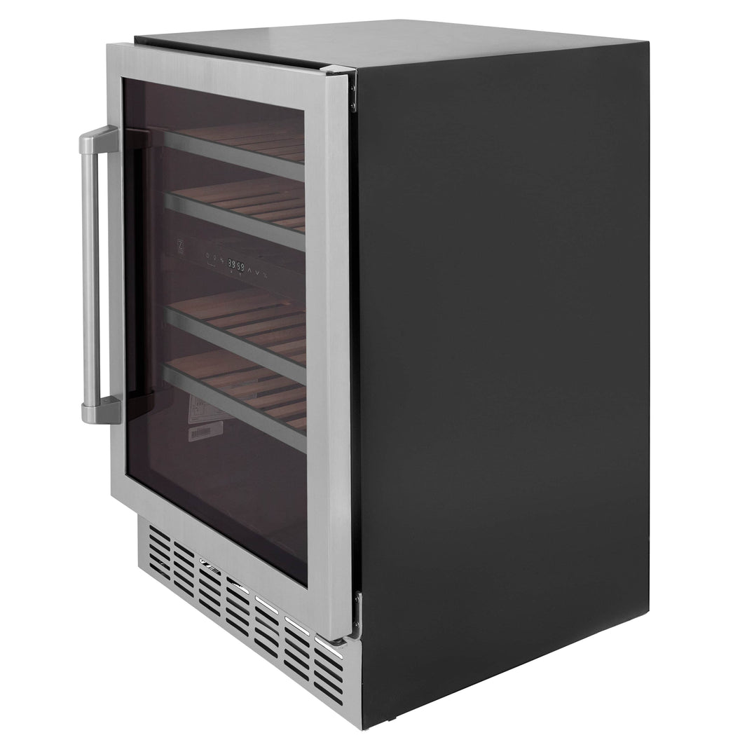 ZLINE 24-Inch Monument Dual Zone 44-Bottle Wine Cooler in Stainless Steel (RWV-UD-24)