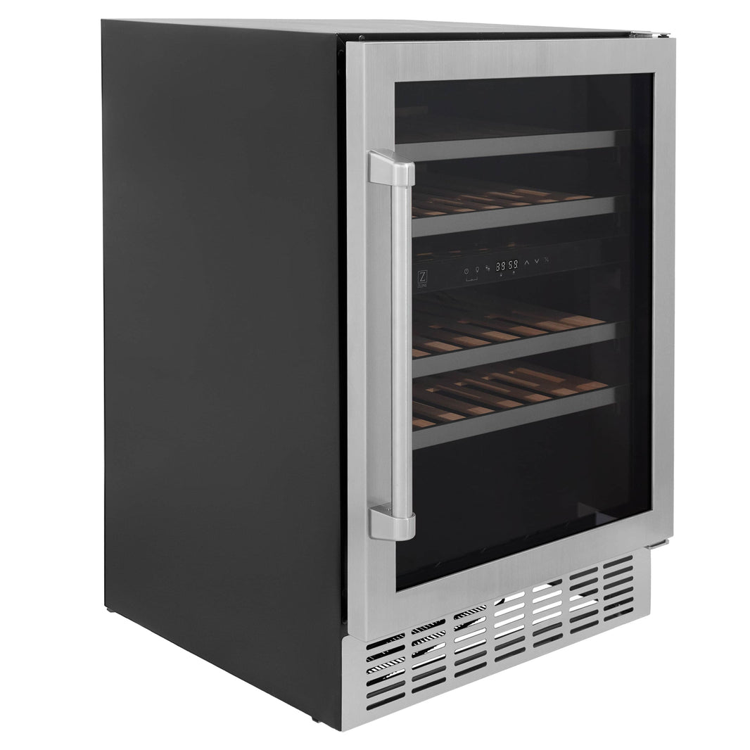 ZLINE 24-Inch Monument Dual Zone 44-Bottle Wine Cooler in Stainless Steel (RWV-UD-24)