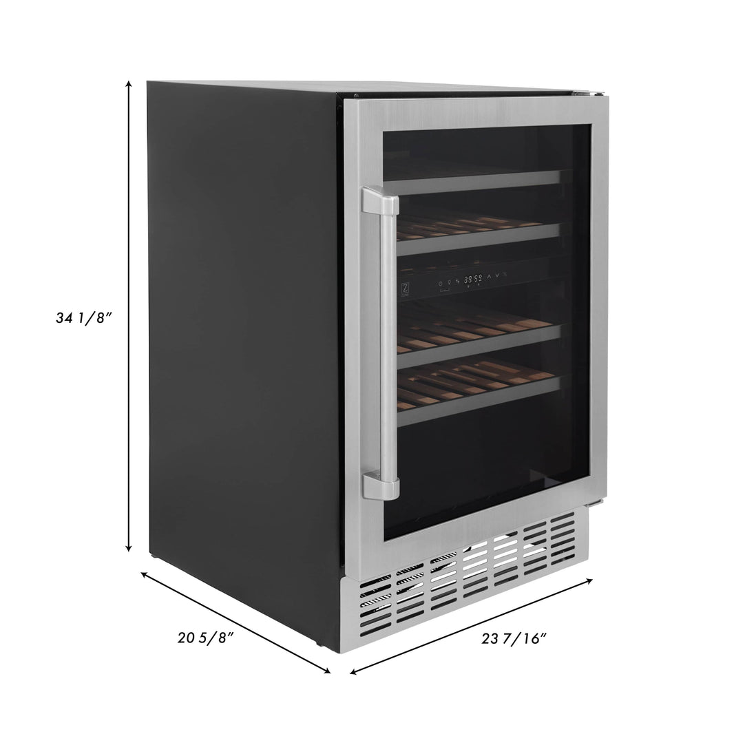 ZLINE 24-Inch Monument Dual Zone 44-Bottle Wine Cooler in Stainless Steel (RWV-UD-24)