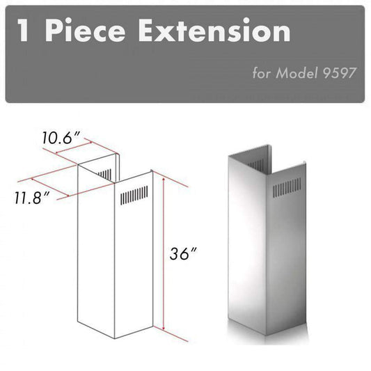 ZLINE 1 Piece Wall Chimney Extension for 10' Ceilings (1PCEXT-9597)