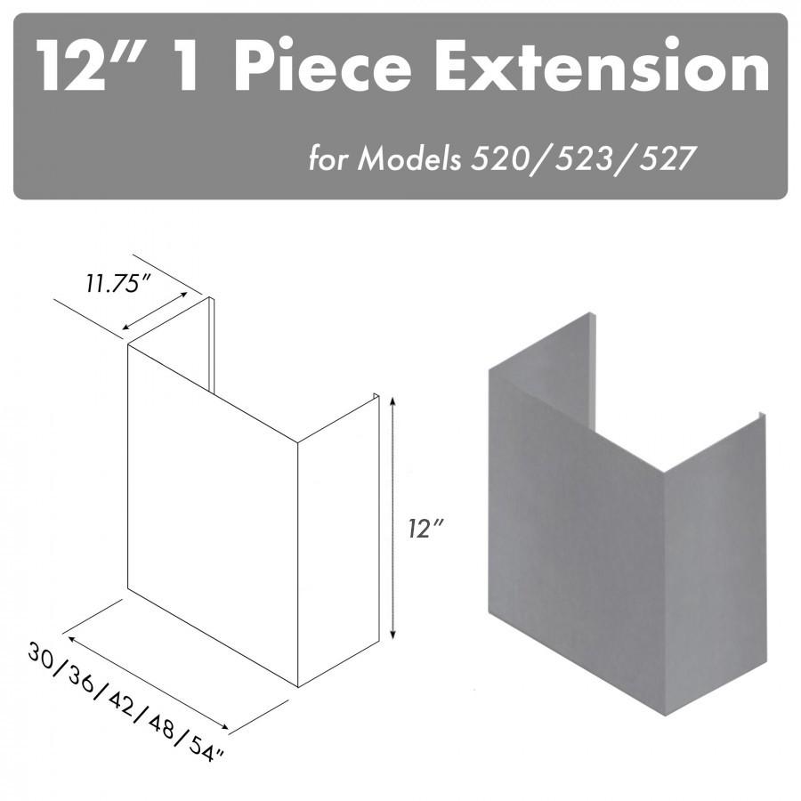 ZLINE 12-Inch Chimney for 36-Inch Under Cabinet Range Hoods (520/523/527-36-1FTEXT)