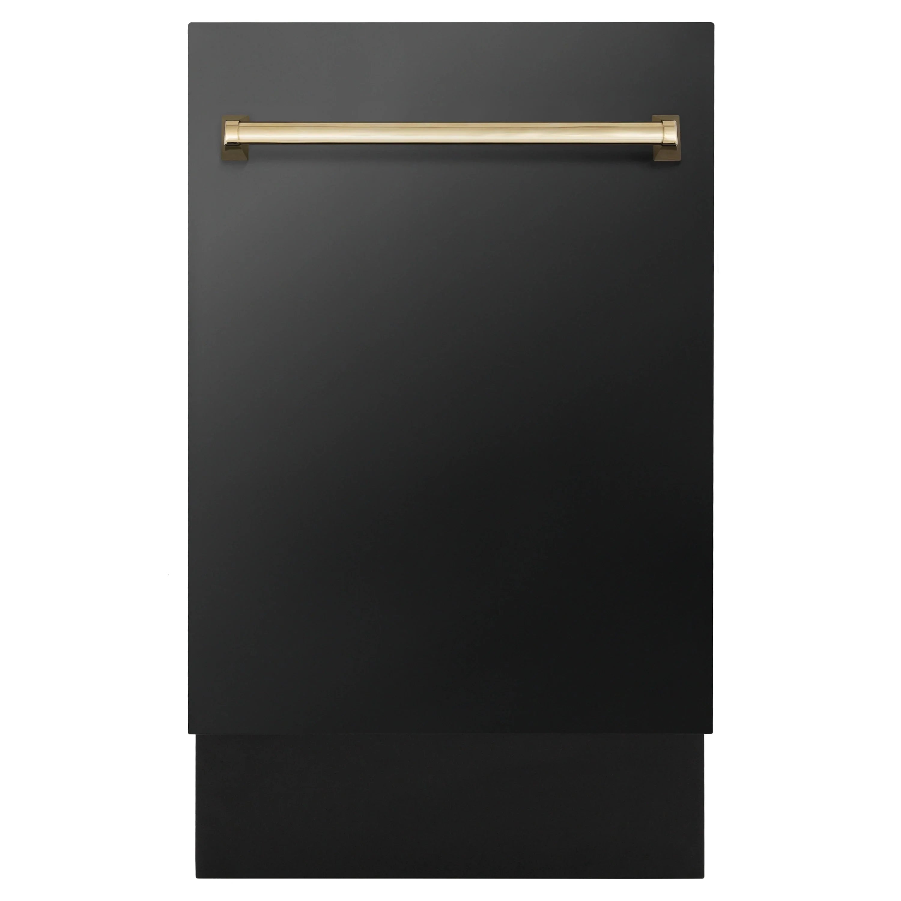 ZLINE 18" Autograph Edition Tall Tub Dishwasher in Black Stainless Steel with Gold Handle (DWVZ-BS-18-G)