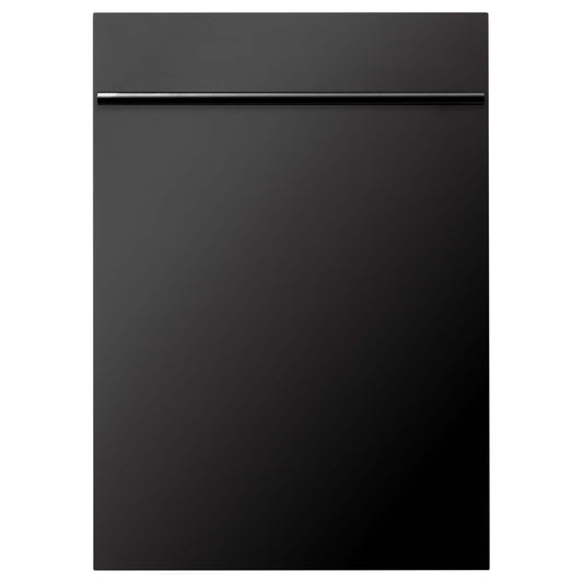 ZLINE 18" Compact Black Stainless Steel Top Control Dishwasher with Stainless Steel Tub and Modern Style Handle, 40dBa (DW-BS-H-18)