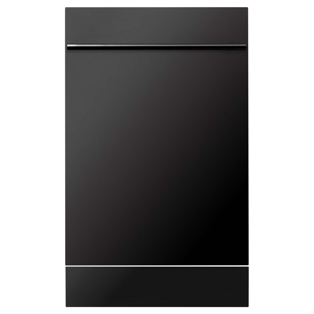 ZLINE 18" Compact Black Stainless Steel Top Control Dishwasher with Stainless Steel Tub and Modern Style Handle, 40dBa (DW-BS-H-18)