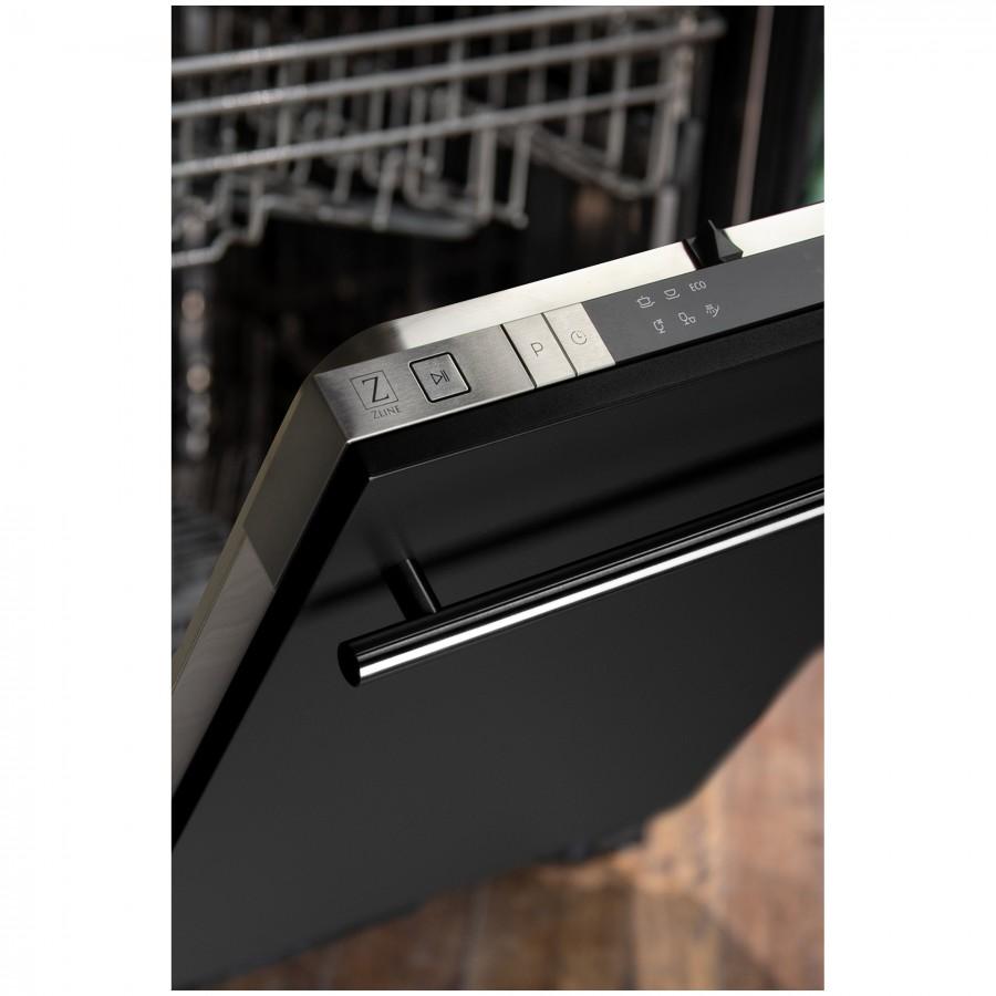 ZLINE 18" Dishwasher in Black Matte with Stainless Steel Tub and Modern Style Handle (DW-BLM-H-18)