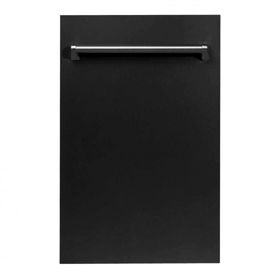 ZLINE 18" Dishwasher in Black Matte with Stainless Steel Tub and Traditional Style Handle (DW-BLM-18)