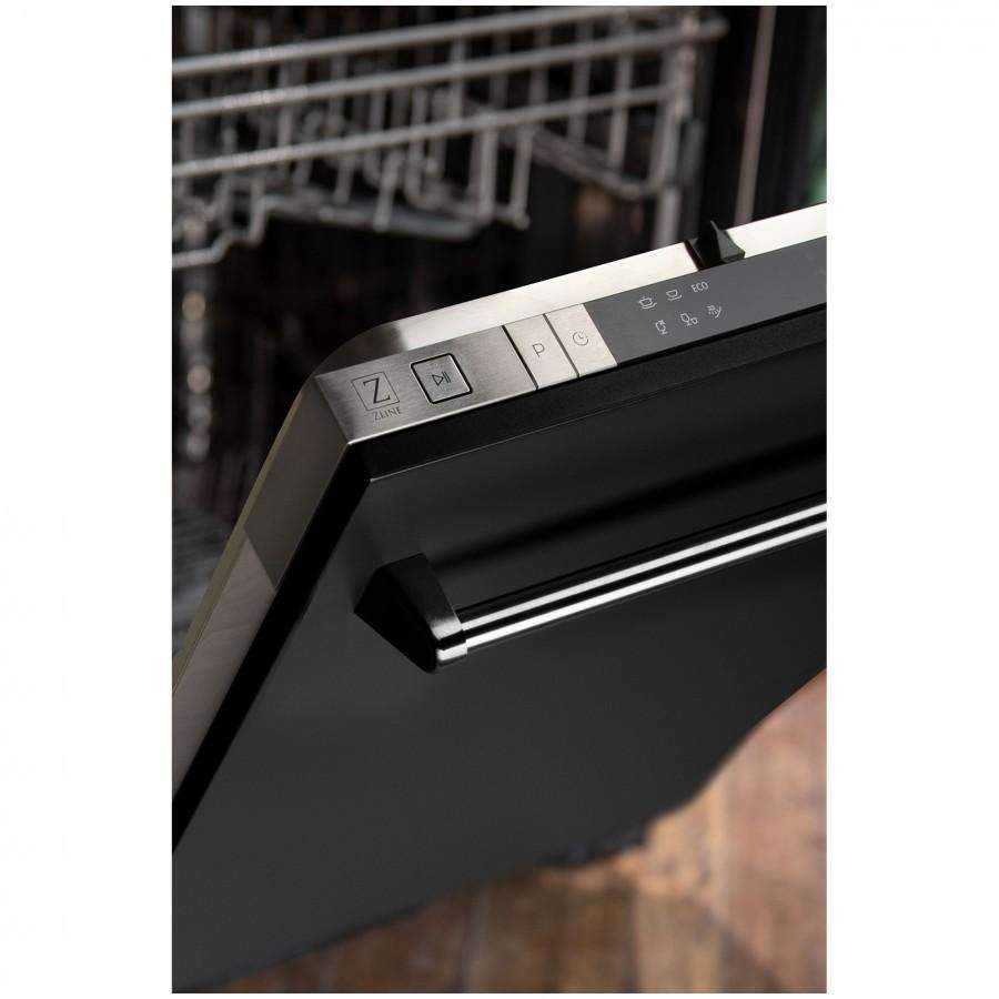 ZLINE 18" Dishwasher in Black Matte with Stainless Steel Tub and Traditional Style Handle (DW-BLM-18)