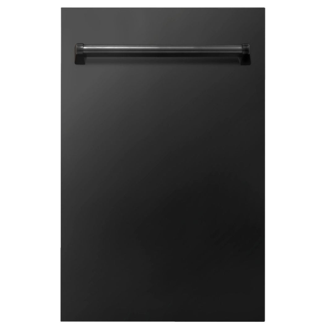 ZLINE 18" Dishwasher in Black Stainless Steel with Traditional Handle (DW-BS-18)