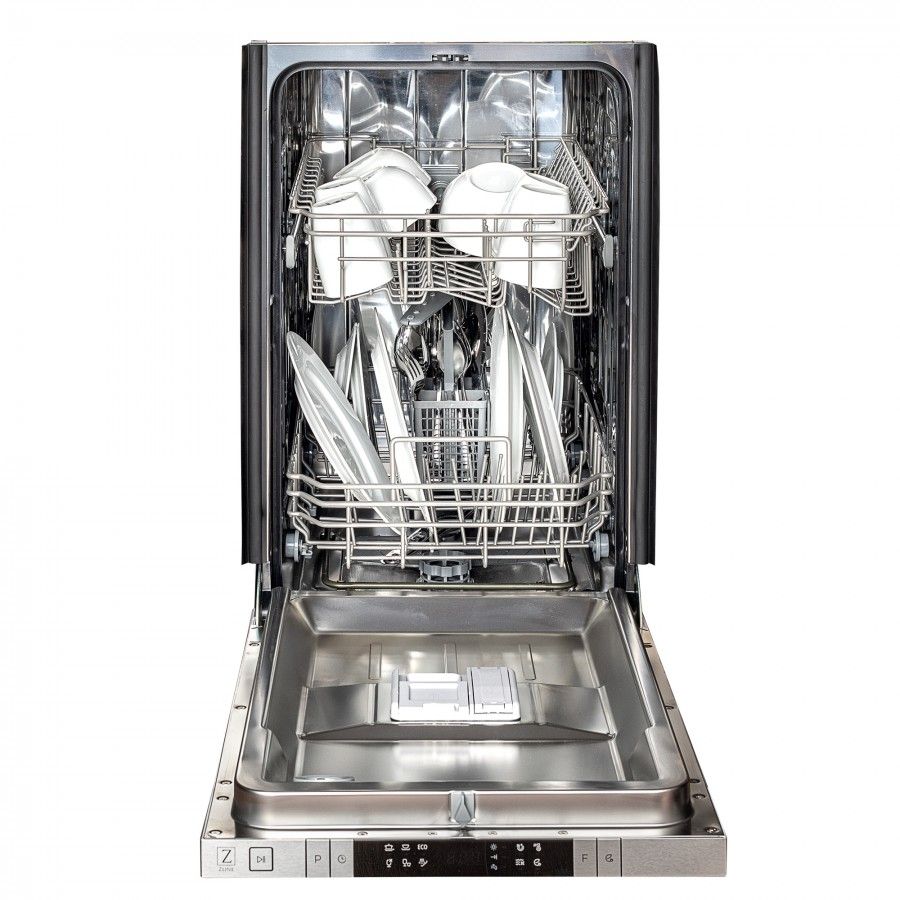 ZLINE 18" Dishwasher in Black Stainless Steel with Traditional Handle (DW-BS-18)