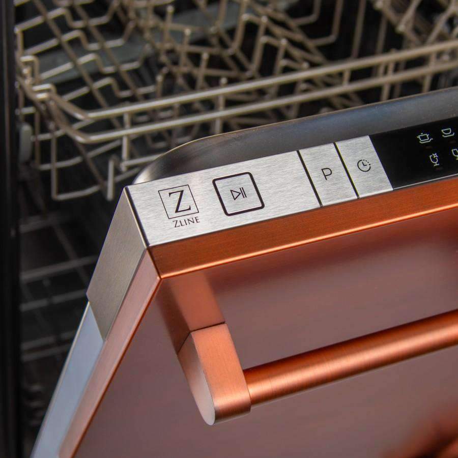 ZLINE 18' Dishwasher in Copper with Stainless Steel Tub and Traditional Style Handle (DW-C-H-18)