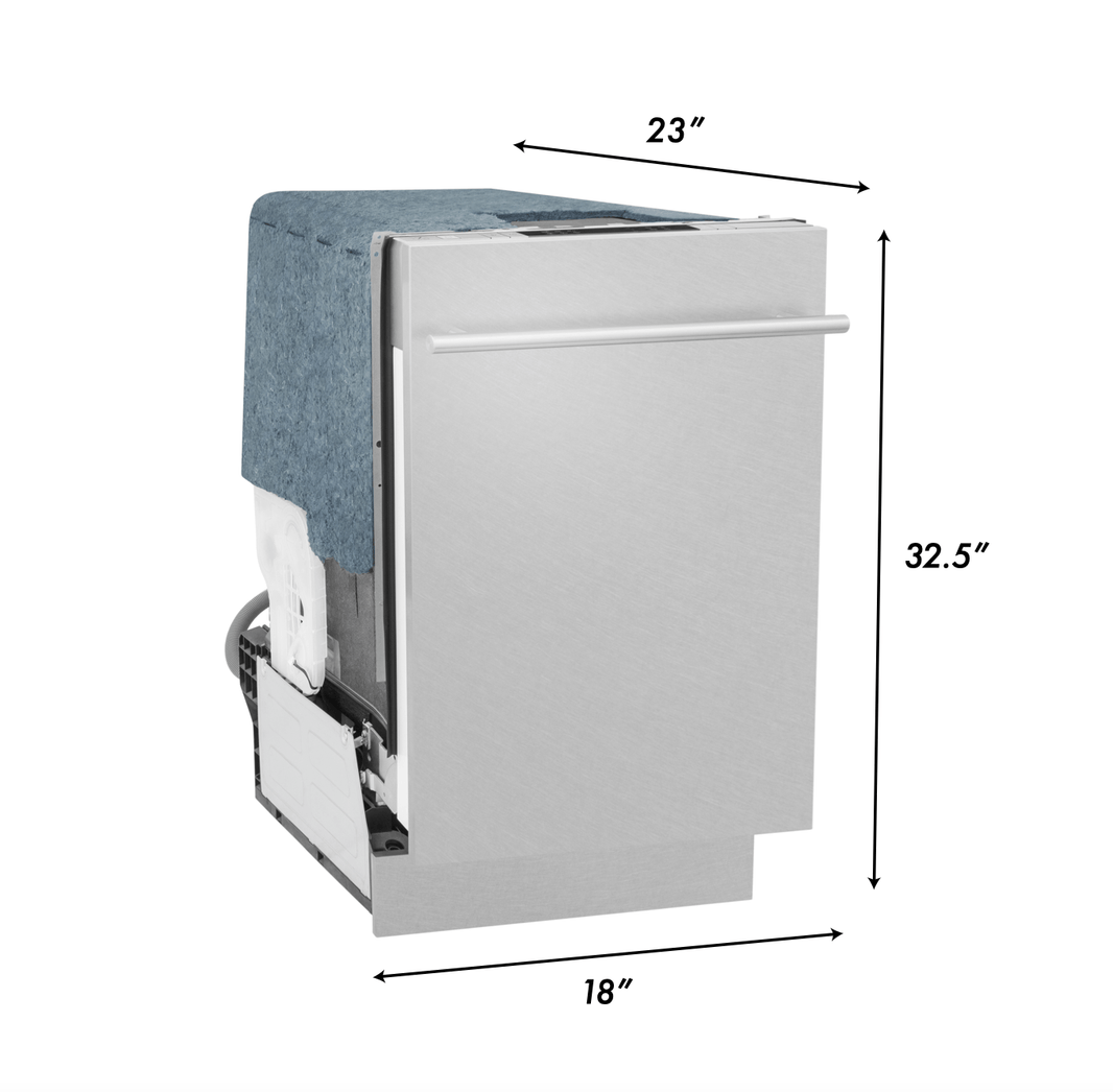 ZLINE 18" Dishwasher in DuraSnow Stainless Steel with Stainless Steel Tub and Modern Style Handle (DW-SN-18)