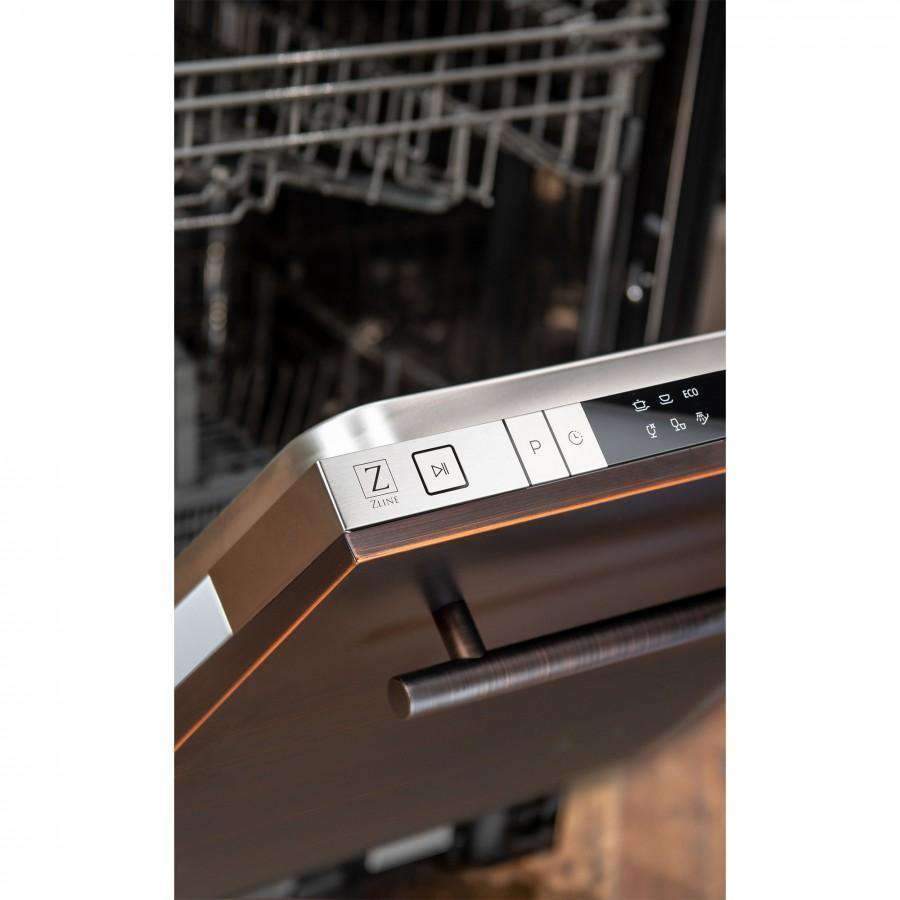 ZLINE 18' Dishwasher in Oil-Rubbed Bronze with Stainless Tub and Modern Handle (DW-ORB-18)