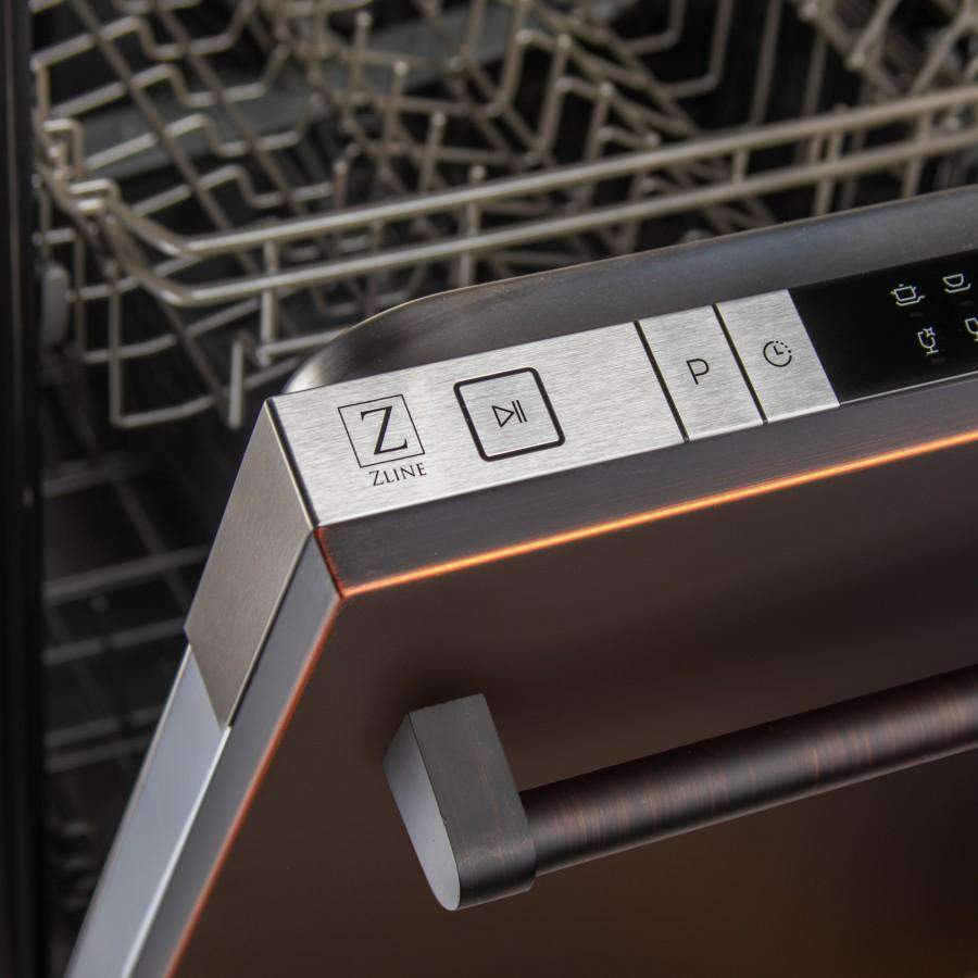 ZLINE 18' Dishwasher in Oil-Rubbed Bronze with Stainless Tub and Traditional Style Handle (DW-ORB-H-18)