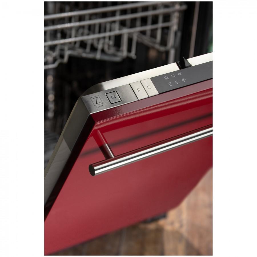 ZLINE 18" Dishwasher in Red Gloss with Stainless Steel Tub and Modern Style Handle (DW-RG-H-18)