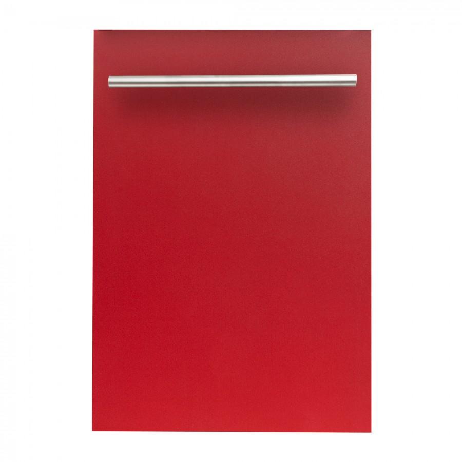 ZLINE 18" Dishwasher in Red Matte with Stainless Steel Tub and Modern Style Handle (DW-RM-H-18)