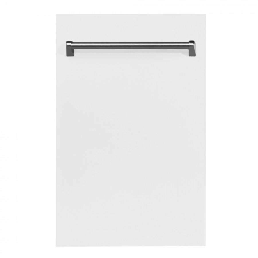 ZLINE 18" Dishwasher in White Matte with Stainless Steel Tub and Traditional Style Handle (DW-WM-18)