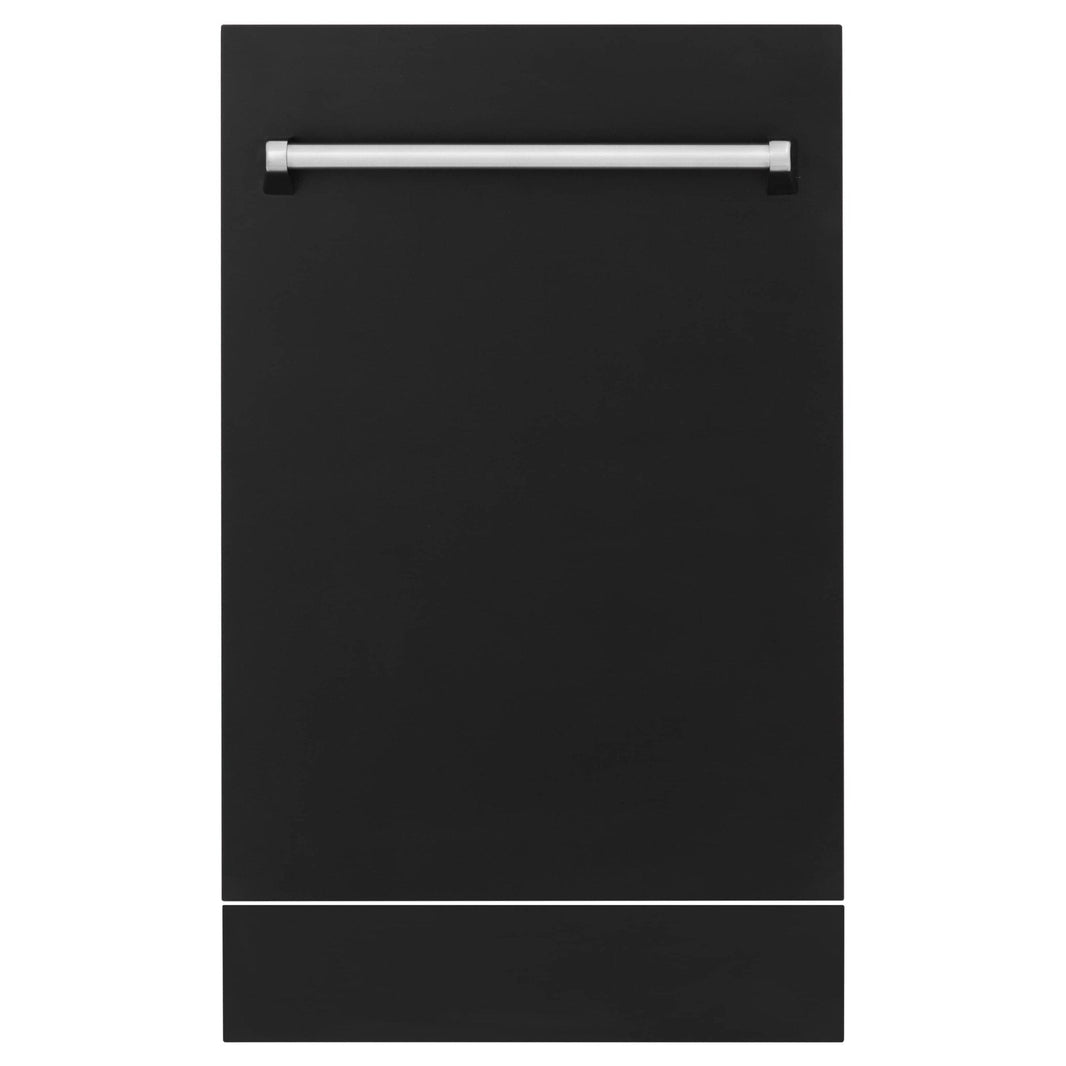 ZLINE 18" Tallac Series 3rd Rack Top Control Dishwasher in Black Matte with Stainless Steel Tub, 51dBa (DWV-BLM-18)