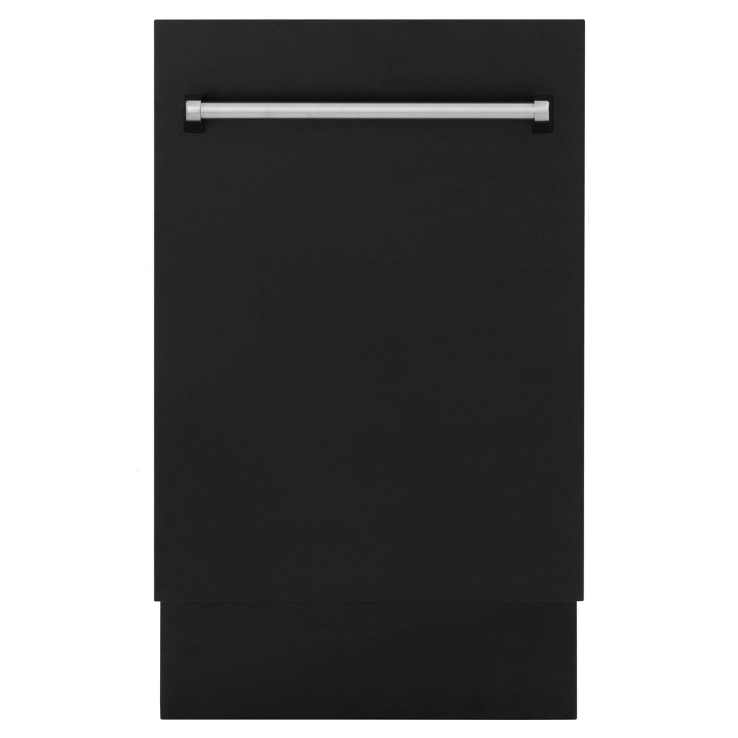 ZLINE 18" Tallac Series 3rd Rack Top Control Dishwasher in Black Matte with Stainless Steel Tub, 51dBa (DWV-BLM-18)