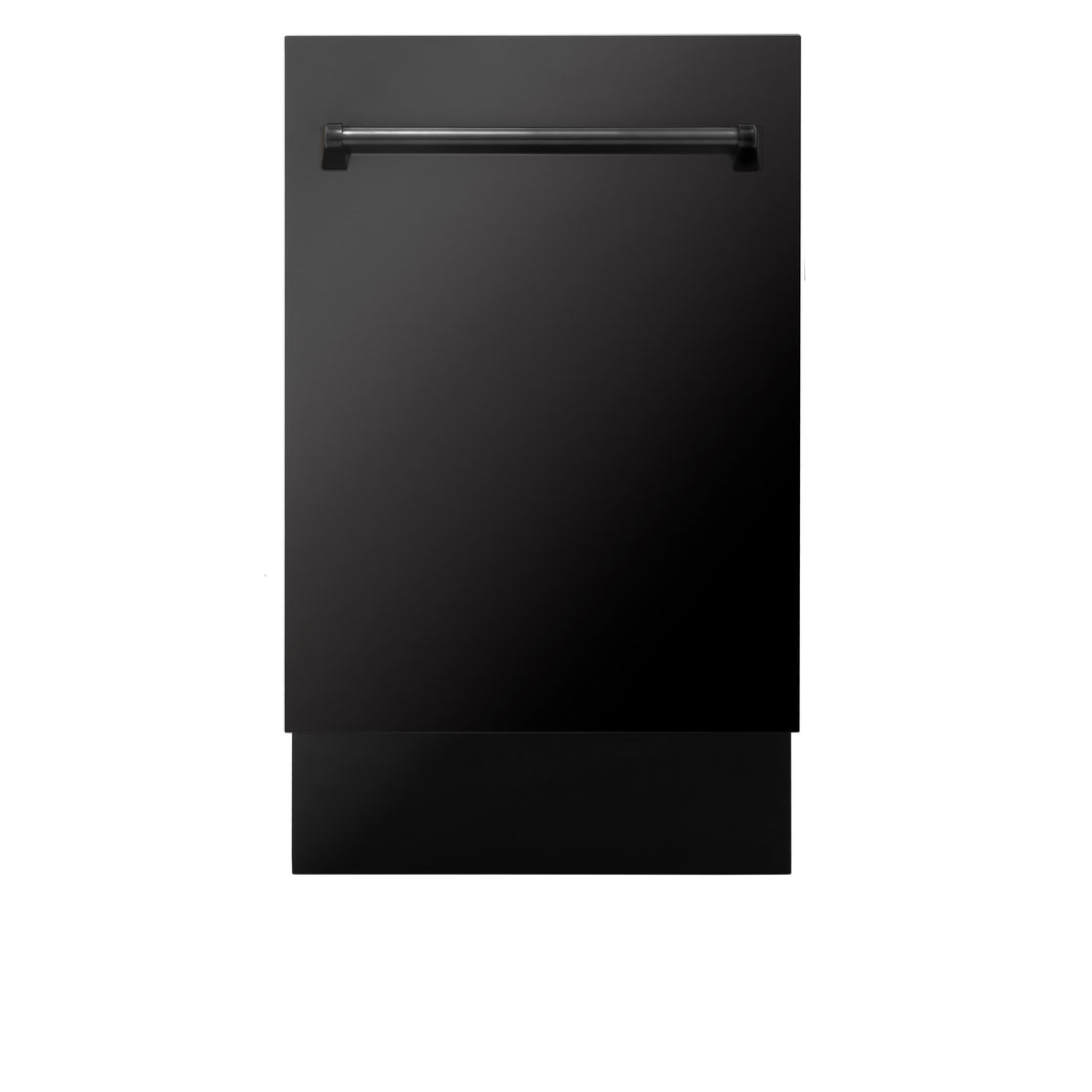 ZLINE 18" Tallac Series 3rd Rack Top Control Dishwasher in Black Stainless Steel with Stainless Steel Tub, 51dBa (DWV-BS-18)