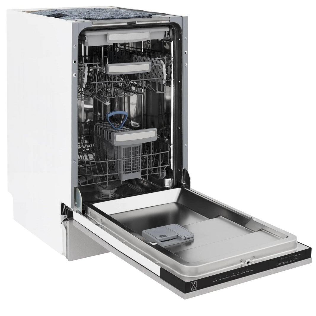 ZLINE 18" Tallac Series 3rd Rack Top Control Dishwasher in DuraSnow with Stainless Steel Tub, 51dBa (DWV-SN-18)