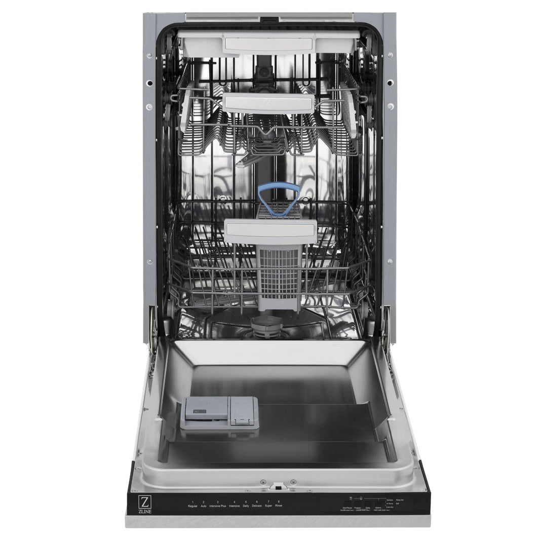 ZLINE 18" Tallac Series 3rd Rack Top Control Dishwasher in DuraSnow with Stainless Steel Tub, 51dBa (DWV-SN-18)