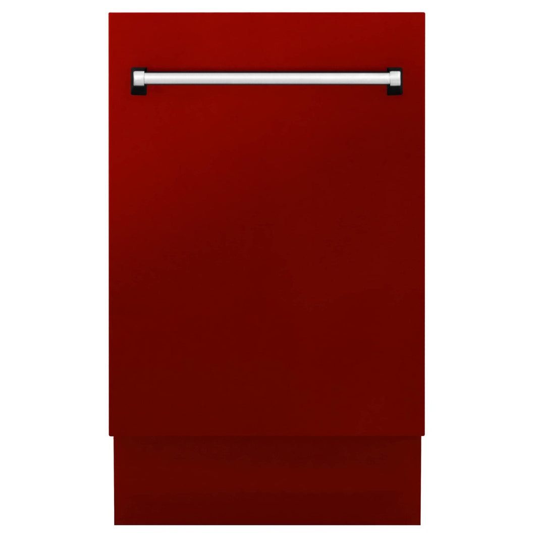 ZLINE 18" Tallac Series 3rd Rack Top Control Dishwasher in Red Gloss with Stainless Steel Tub, 51dBa (DWV-RG-18)