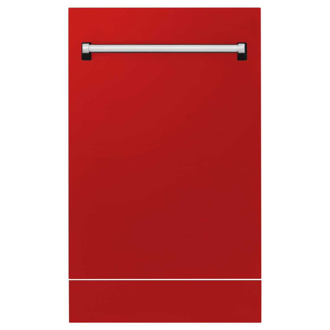 ZLINE 18" Tallac Series 3rd Rack Top Control Dishwasher in Red Matte with Stainless Steel Tub, 51dBa (DWV-RM-18)