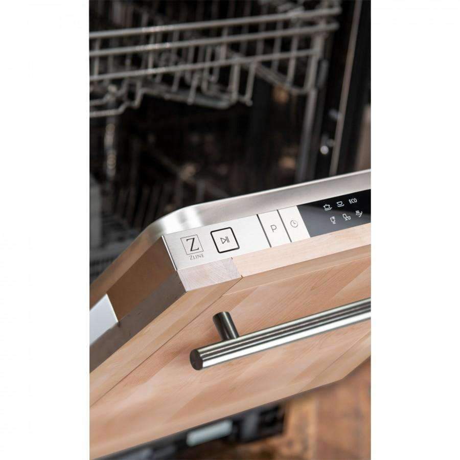 ZLINE 18" Top Control Dishwasher in Unfinished Wood with Modern Style Handle (DW-UF-18)