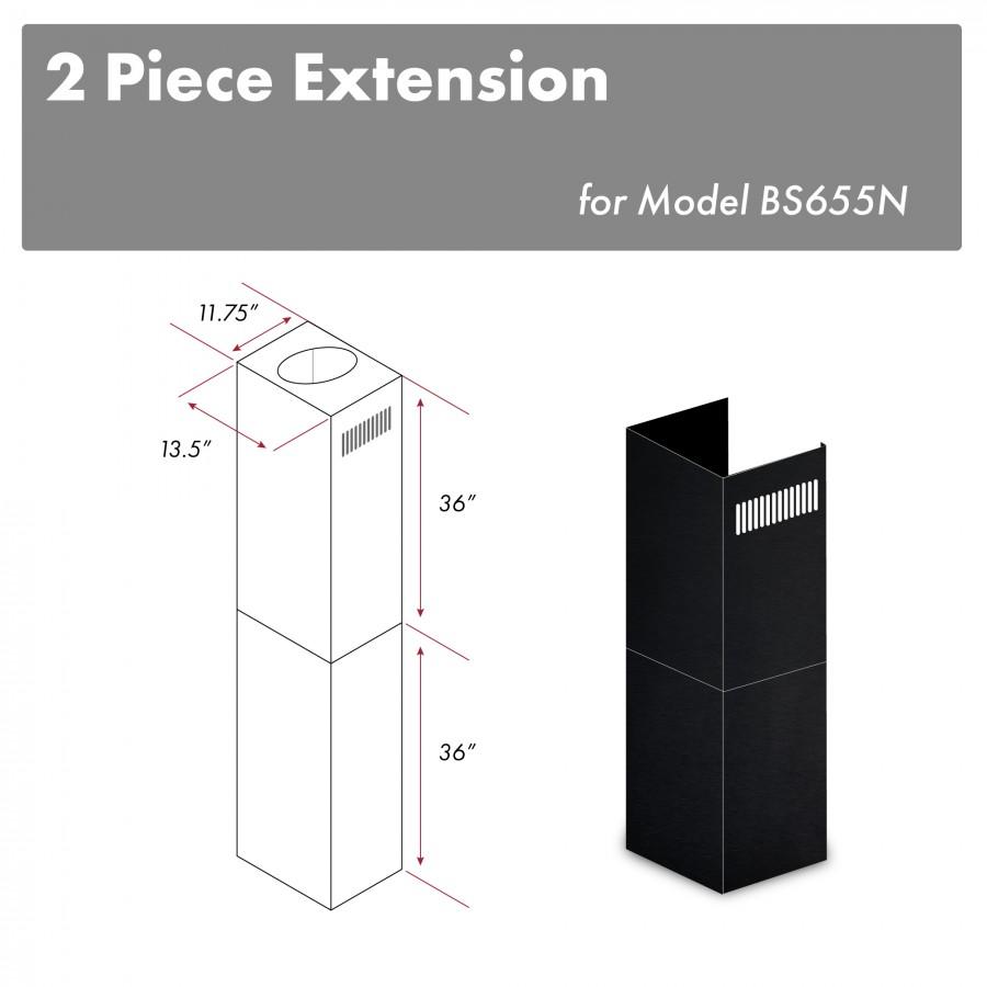 ZLINE 2-36-Inch Chimney Extensions for 10 ft. to 12 ft. Ceilings (2PCEXT-BS655N)