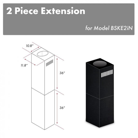 ZLINE 2-36-Inch Chimney Extensions for 10 ft. to 12 ft. Ceilings (2PCEXT-BSKE2iN)