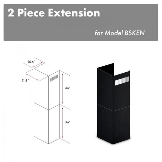 ZLINE 2-36-Inch Chimney Extensions for 10 ft. to 12 ft. Ceilings (2PCEXT-BSKEN)