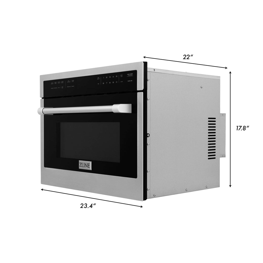 ZLINE 2-Piece Appliance Package - 30-inch Electric Wall Oven with Self-Clean & 24-inch Built-In Microwave Oven in Stainless Steel (2KP-MW24-AWS30)