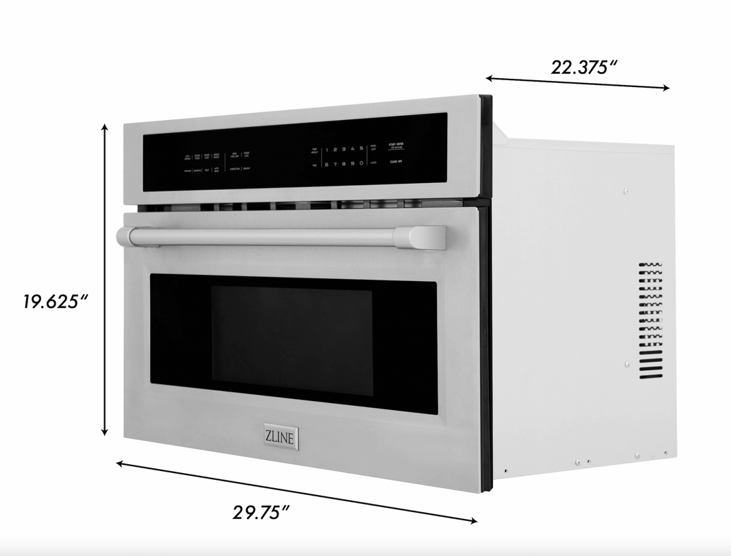 ZLINE 2-Piece Appliance Package - 30" Electric Wall Oven with Self-Clean & 30-inch Build-In Microwave Oven in Stainless Steel (2KP-MW30-AWS30)