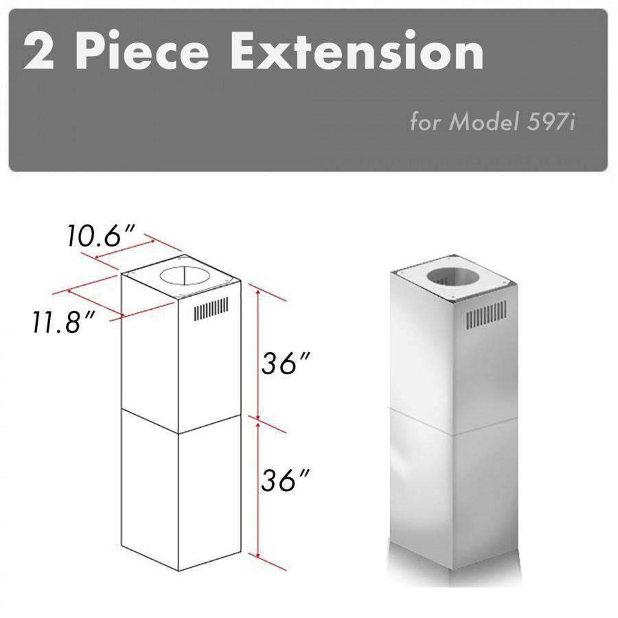 ZLINE 2 Piece Chimney Extension for 10'-12' Ceiling (2PCEXT-597i)