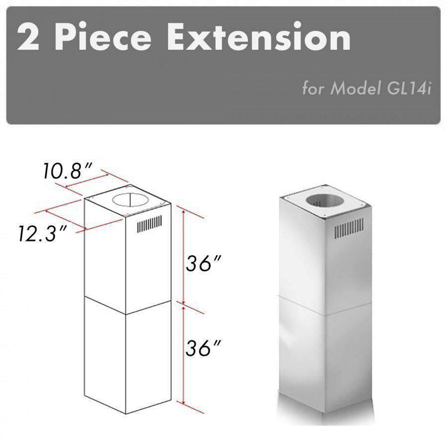 ZLINE 2 Piece Chimney Extension for 10'-12' Ceiling (2PCEXT-GL14i)