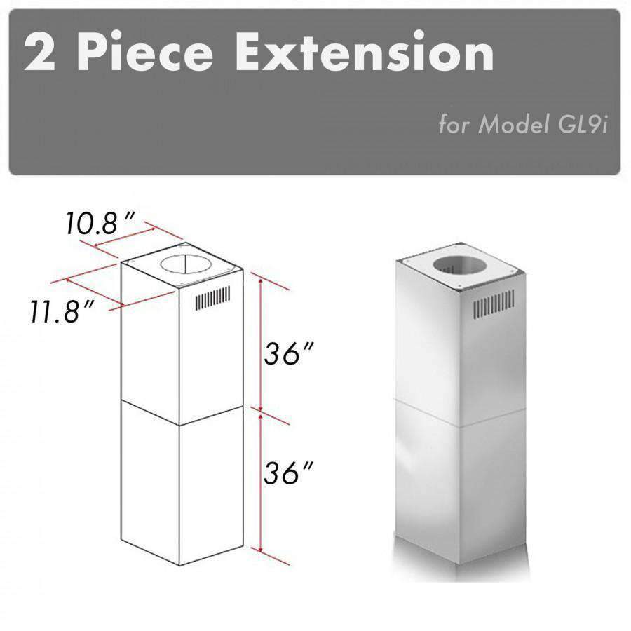 ZLINE 2 Piece Chimney Extension for 10'-12' Ceiling (2PCEXT-GL9i)