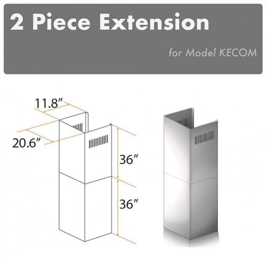 ZLINE 2 Piece Chimney Extension for 12' Ceiling (2PCEXT-KECOM)