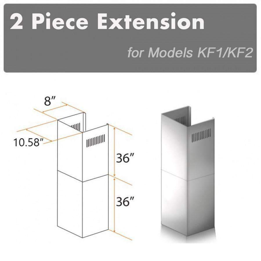 ZLINE 2 Piece Chimney Extension for 12' Ceiling (2PCEXT-KF1)