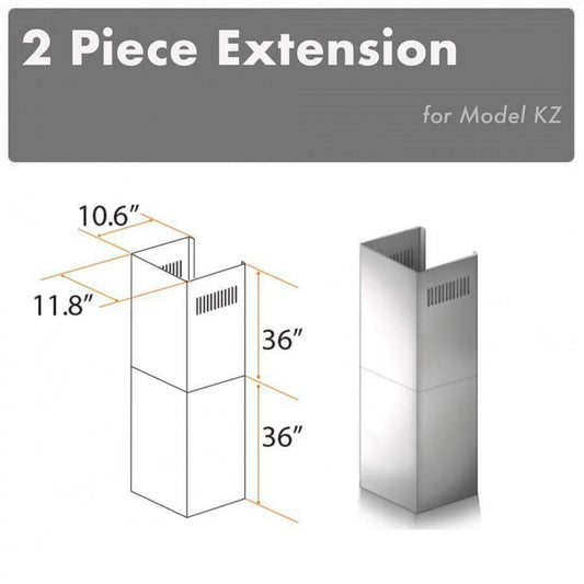 ZLINE 2 Piece Chimney Extension for 12' Ceiling (2PCEXT-KZ)