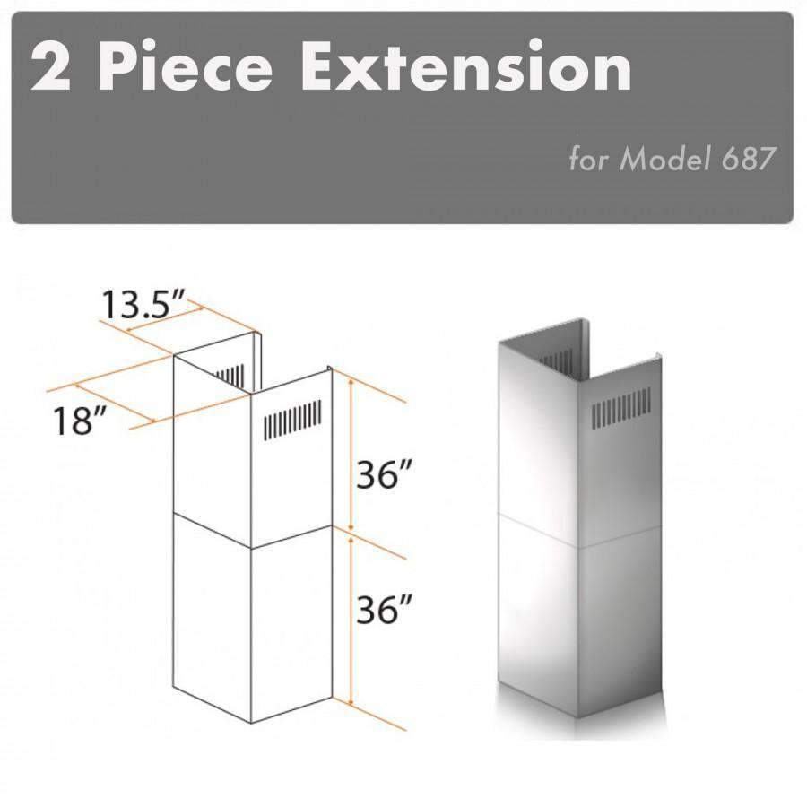 ZLINE 2 Piece Chimney Extension for 12ft Ceiling (2PCEXT-687)