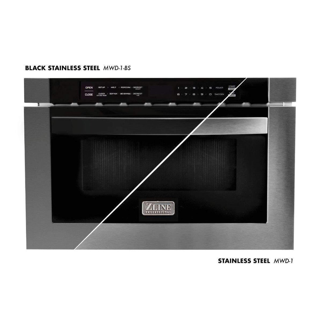 ZLINE 24" 1.2 cu. ft. Built-in Microwave Drawer in Black Stainless Steel (MWD-1-BS)