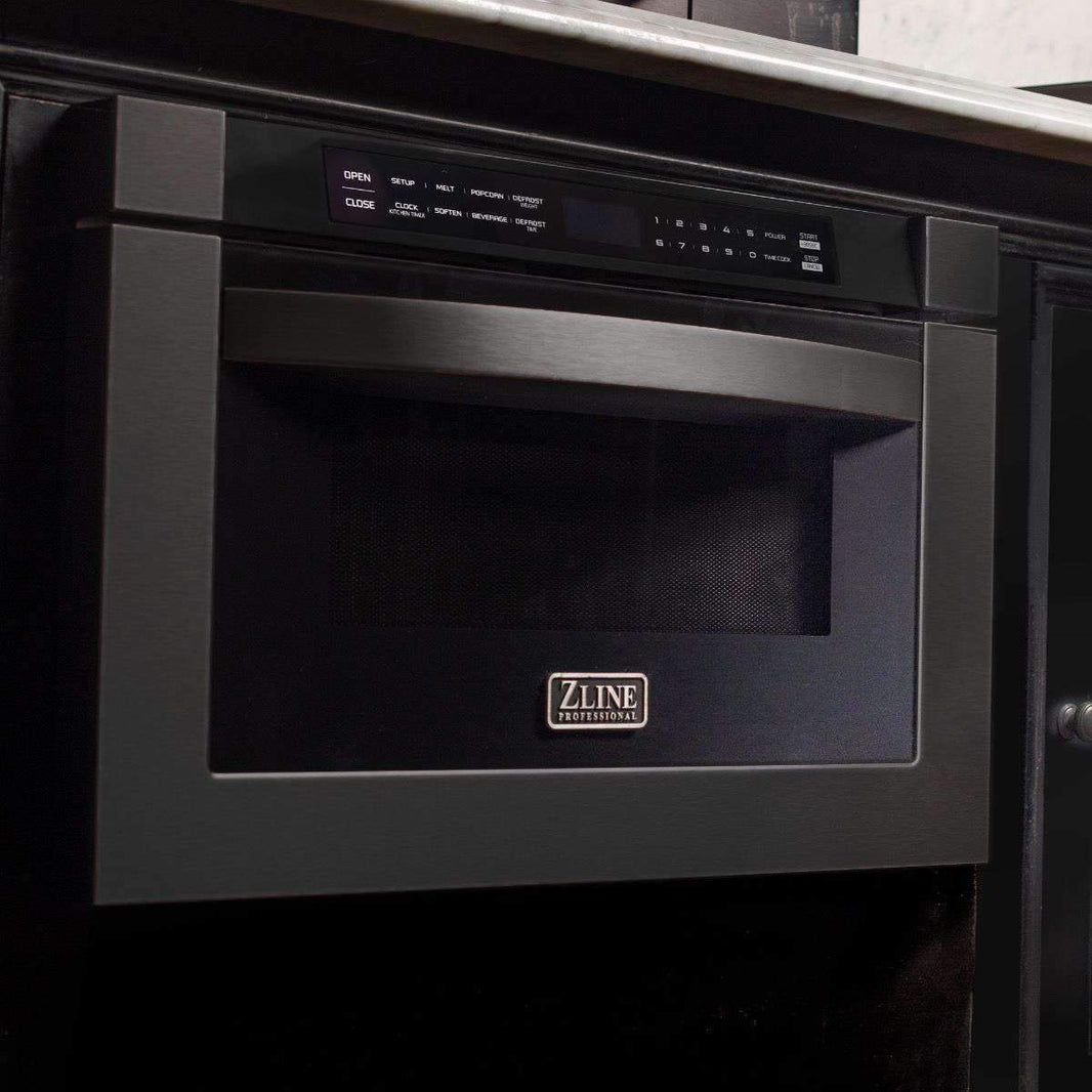 ZLINE 24" 1.2 cu. ft. Built-in Microwave Drawer in Black Stainless Steel (MWD-1-BS)