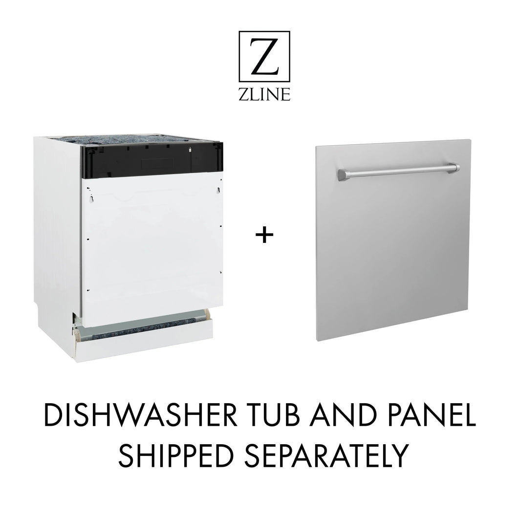 ZLINE 24" Autograph Edition Tall Tub Dishwasher in Black Stainless Steel with Champagne Bronze Handle (DWVZ-BS-24-CB)