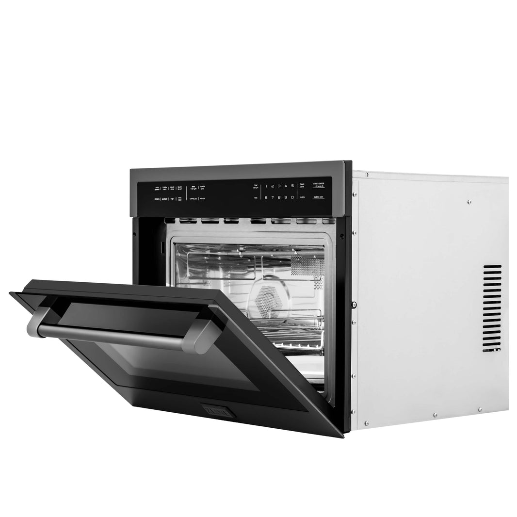 ZLINE 24" Built-in Convection Microwave Oven in Black Stainless Steel with Speed and Sensor Cooking (MWO-24-BS)