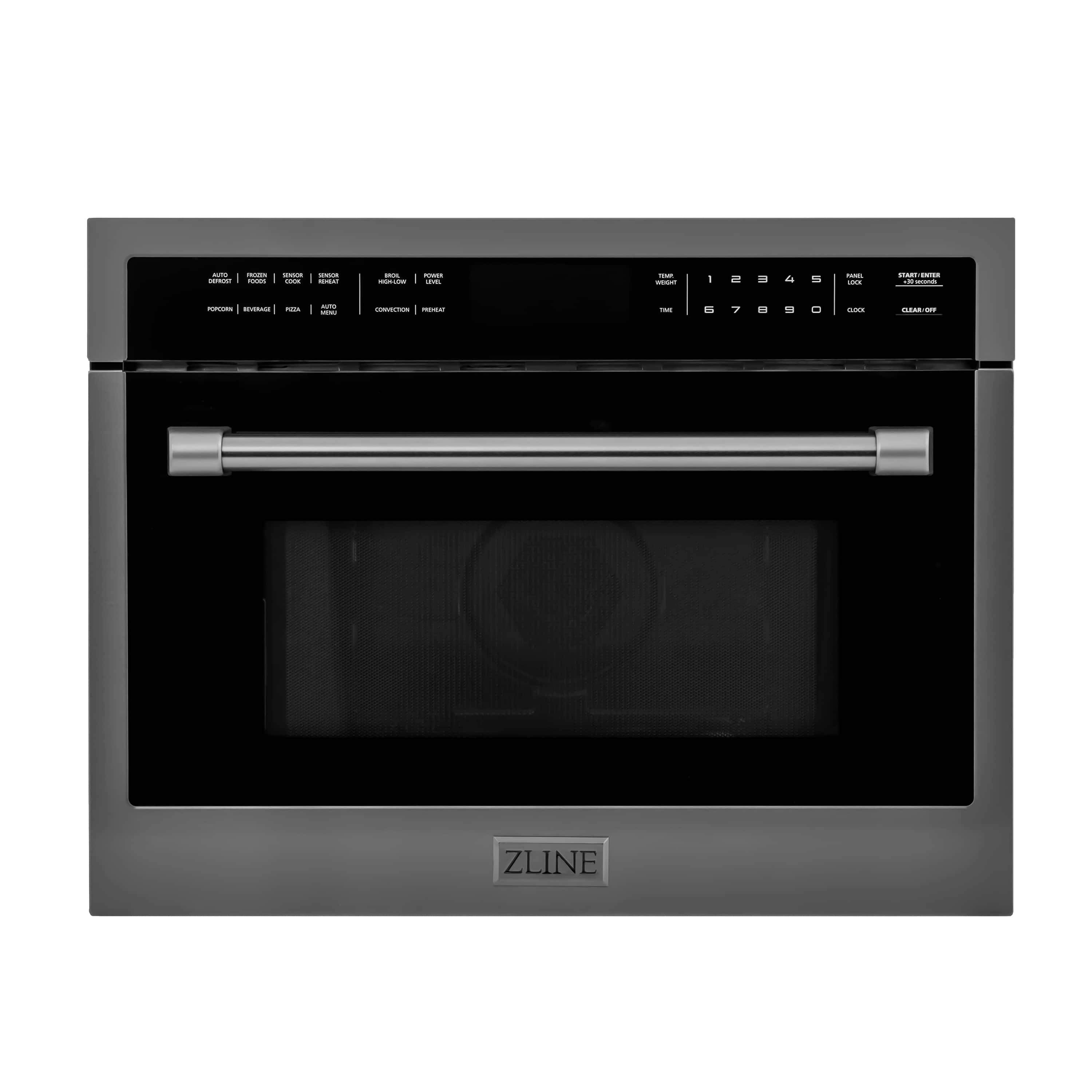 ZLINE 24" Built-in Convection Microwave Oven in Black Stainless Steel with Speed and Sensor Cooking (MWO-24-BS)