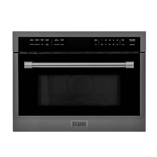 ZLINE 24" Built-in Convection Microwave Oven in Black Stainless Steel with Speed and Sensor Cooking (MWO-24-BS)