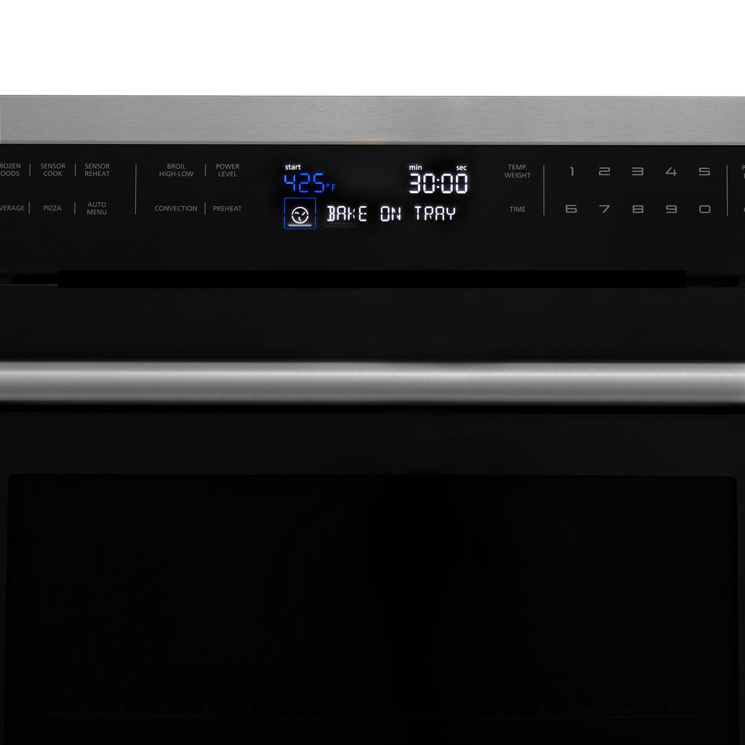 ZLINE 24" Built-in Convection Microwave Oven in Black Stainless Steel with Speed and Sensor Cooking (MWO-24-BS)