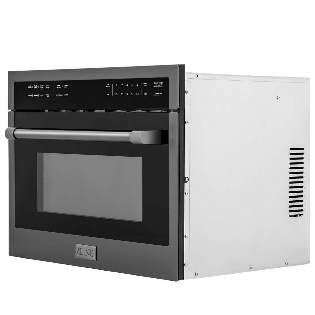 ZLINE 24" Built-in Convection Microwave Oven in Black Stainless Steel with Speed and Sensor Cooking (MWO-24-BS)